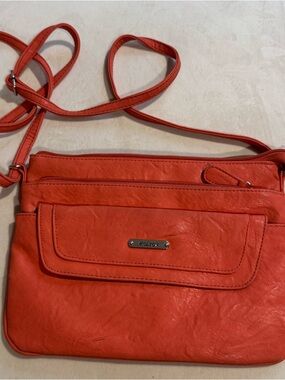 Kolton Orange Crossbody Bag with Multiple Pockets and Storage